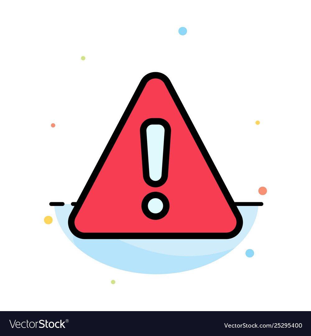 Alert danger warning sign abstract flat color Vector Image