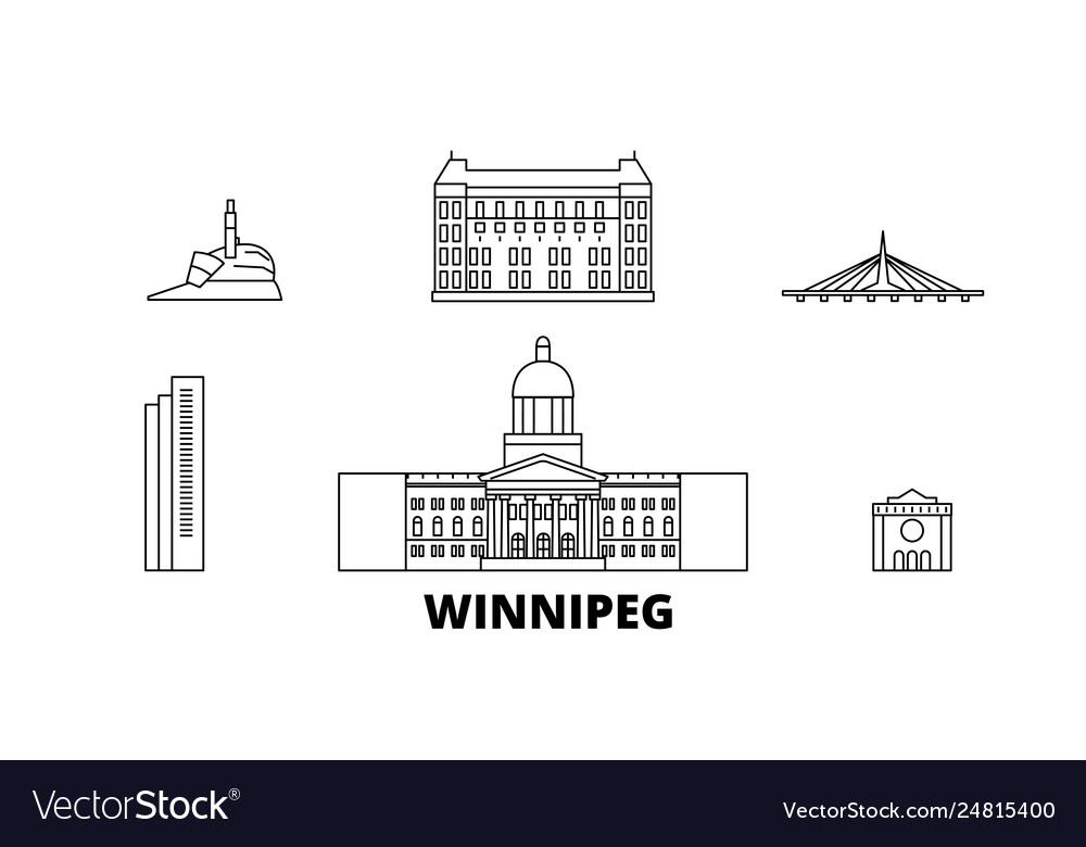 Canada winnipeg line travel skyline set