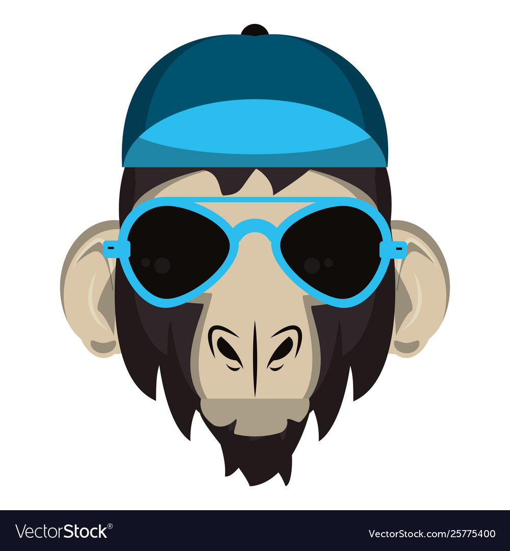 Cool animal with fashion accessories head