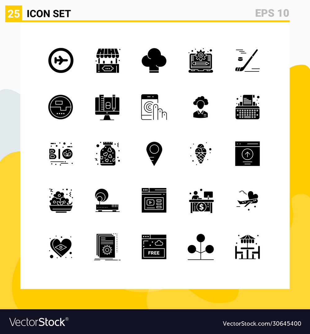 Bearbeitbares Linienpaket 25 einfache feste Glyphen vector image Bearbeitbares Linienpaket 25 einfache feste Glyphen