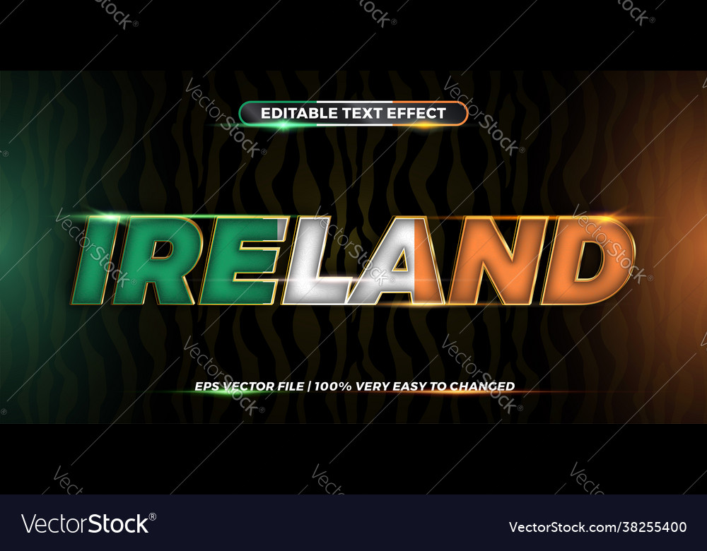 Editable text effect ireland word