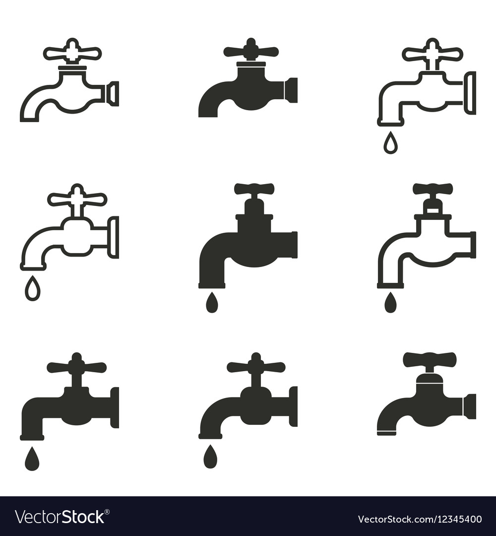 Faucet icon set Royalty Free Vector Image - VectorStock