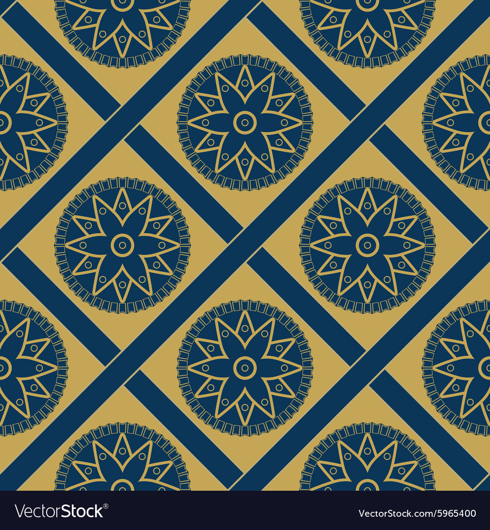 Geometric floral seamless pattern