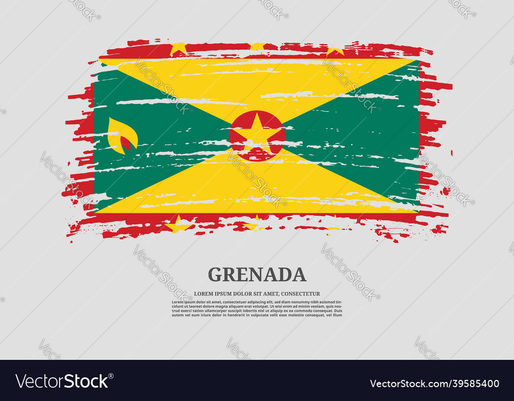 Grenada flag with brush stroke effect