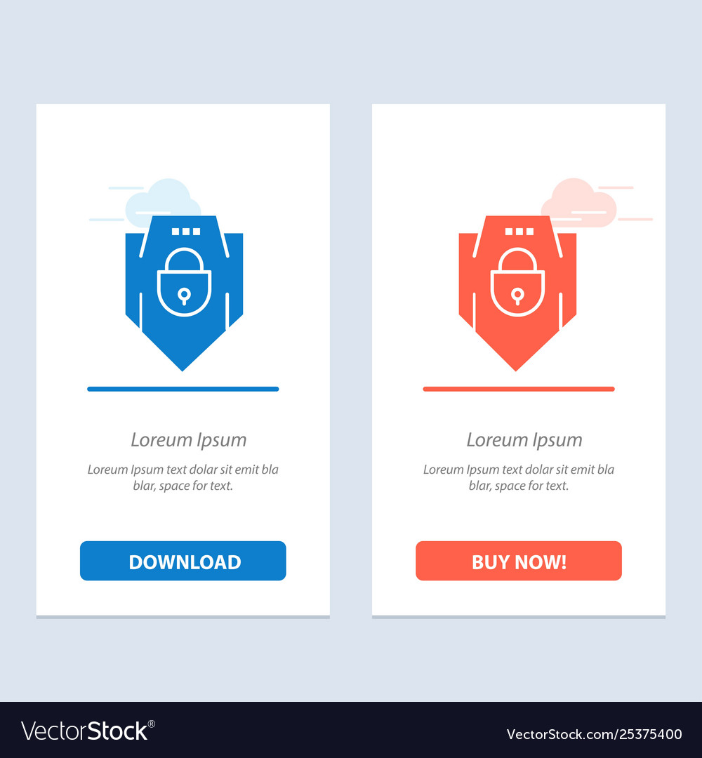 Internet password shield web security blue vector image Internet password shield web security blue