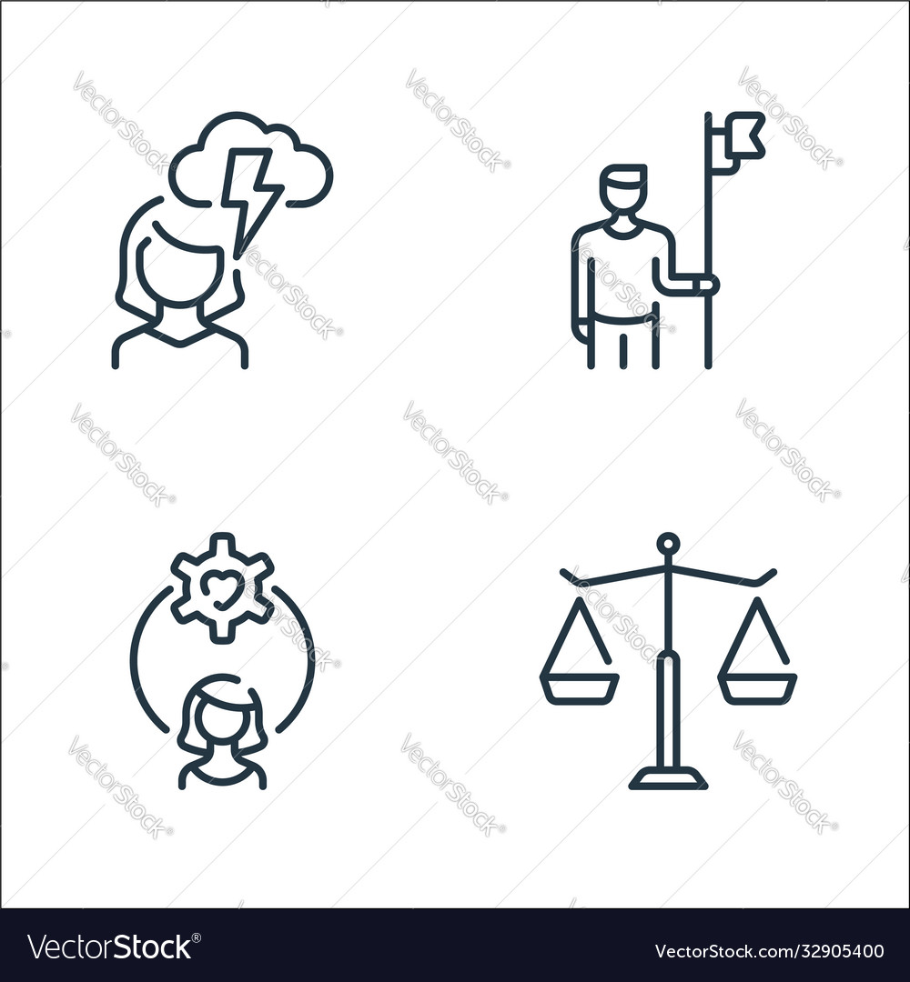 Life skills line icons linear set quality vector image Life skills line icons linear set quality