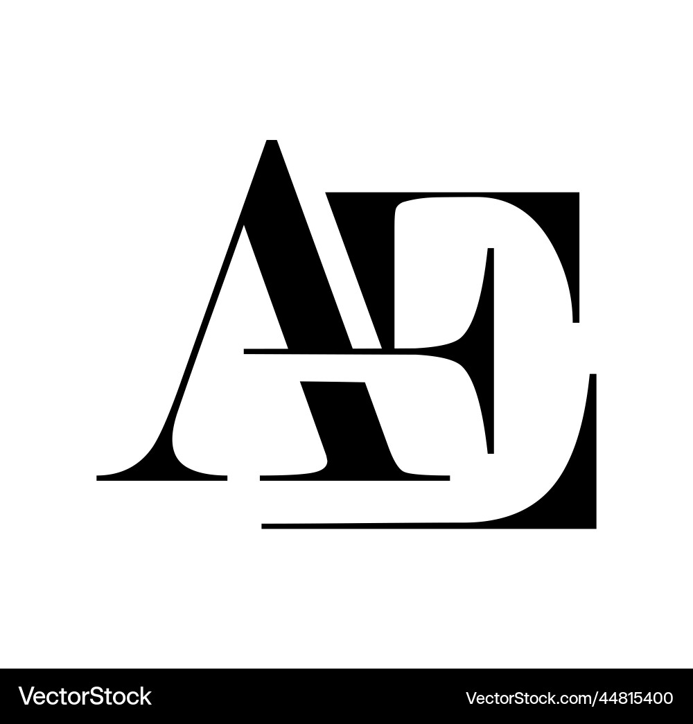 Monogram logo initial letters ae Royalty Free Vector Image