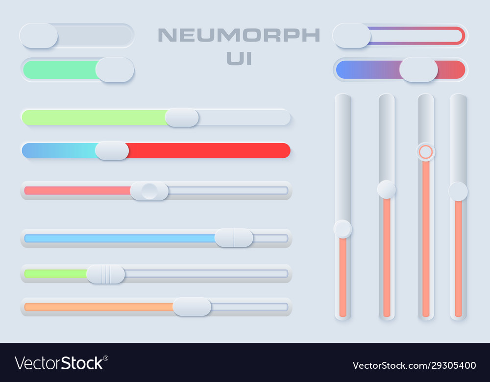 Neumorphic ui circle set vector image Neumorphic ui circle set