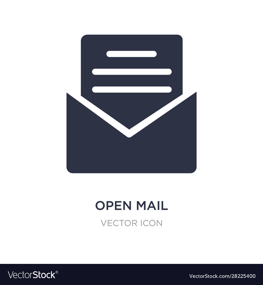 Open mail icon on white background simple element vector image Open mail icon on white background simple element