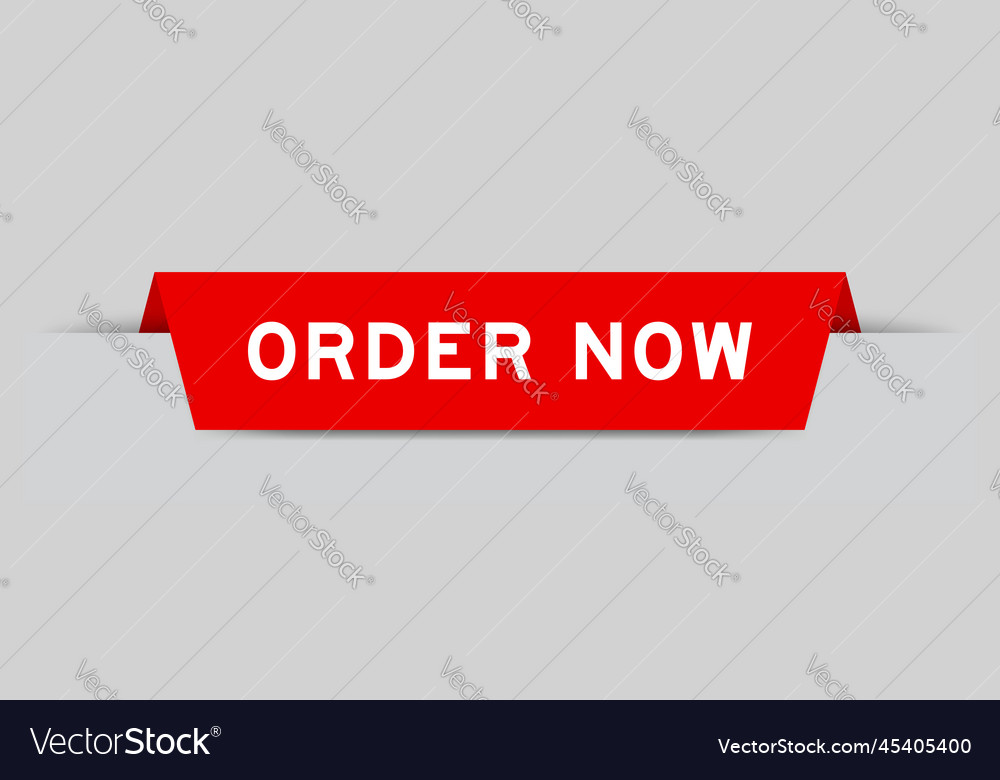 Red color inserted label with word order now