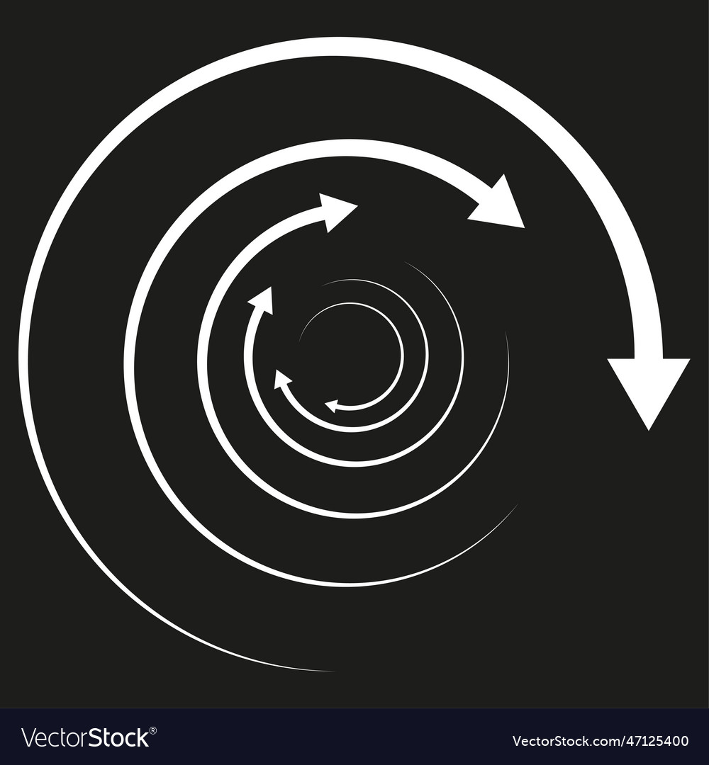 Rotating arrows concentric radial and circular vector image Rotating arrows concentric radial and circular