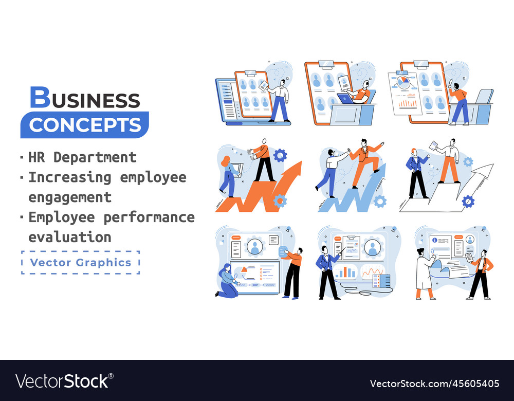 Business concepts hr department increasing vector image Business concepts hr department increasing