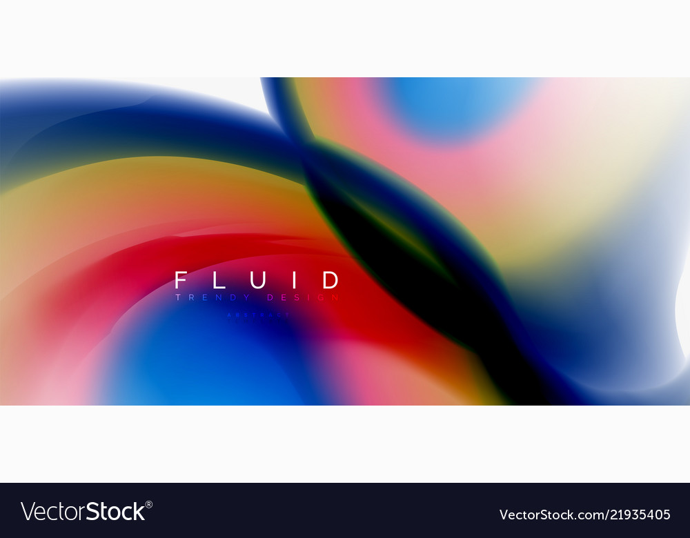 Color flowing wave trendy liquid design template