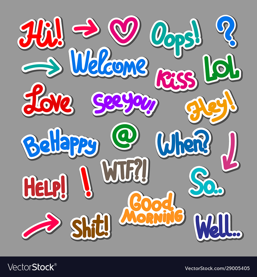 Colorful speech stickers Royalty Free Vector Image