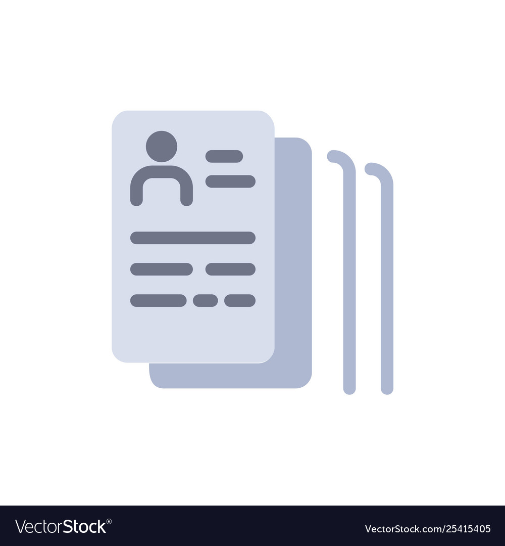 Document find job search flat color icon vector image Document find job search flat color icon