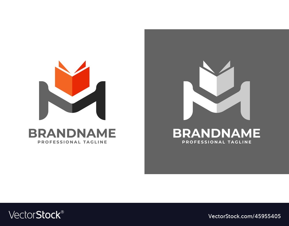 Letter m book hexagonal logo suitable for any