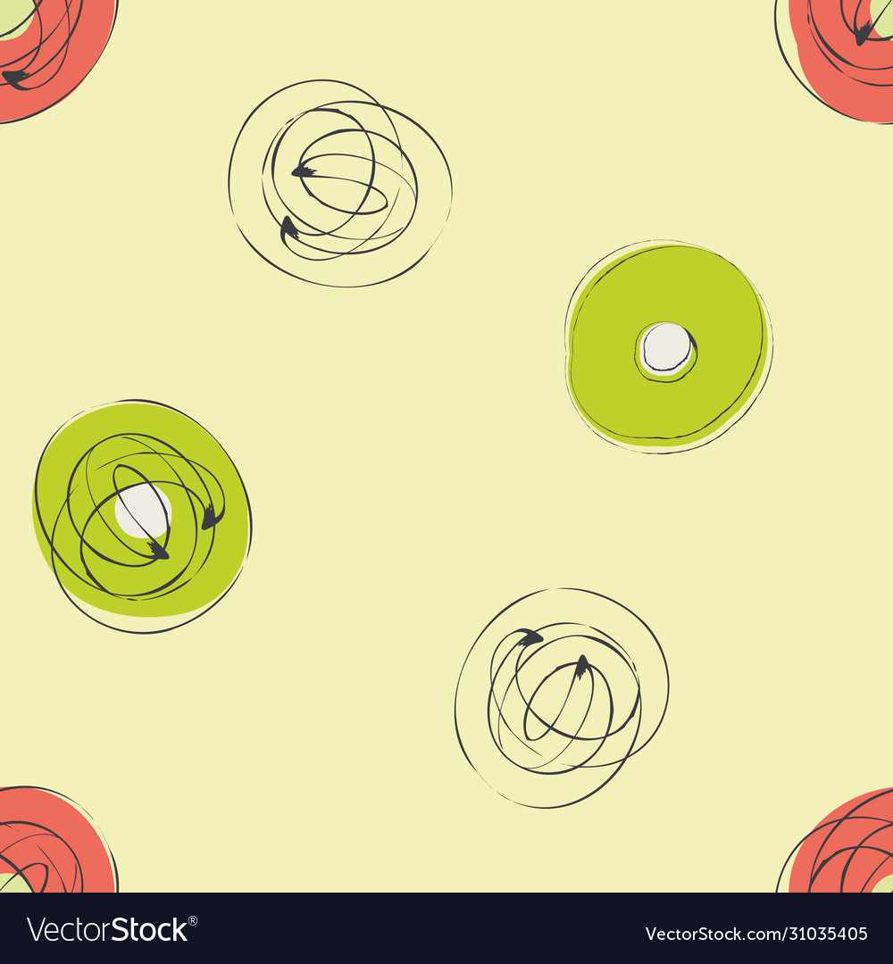 Scribbled ink line circle seamless pattern vector image Scribbled ink line circle seamless pattern