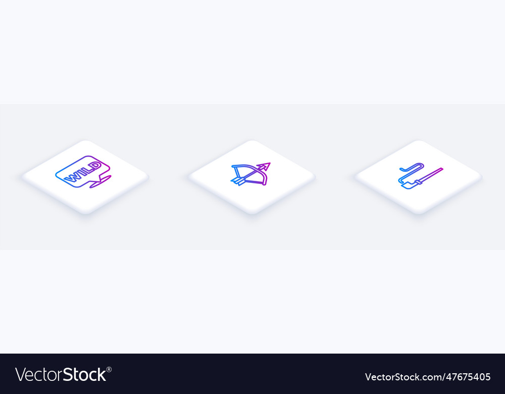 Set isometric line pointer to wild west bow