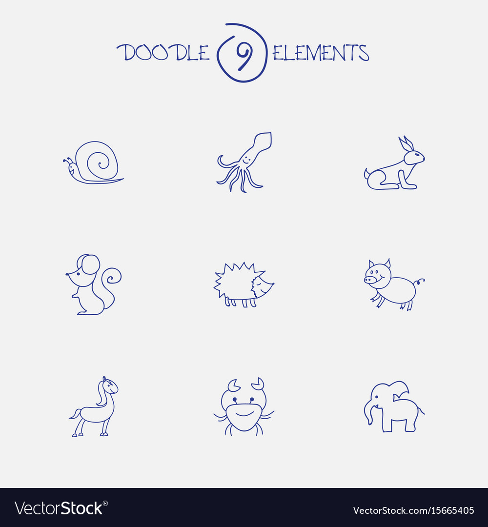 Set of 9 editable zoo icons includes symbols