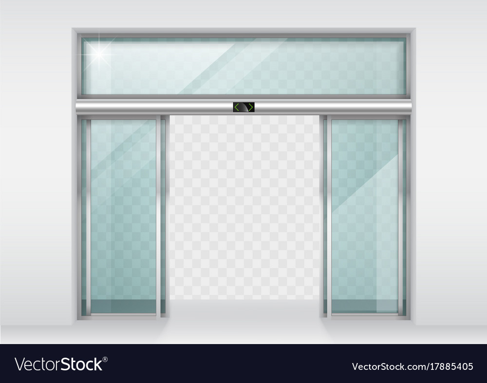 Sliding glass automatic doors Royalty Free Vector Image