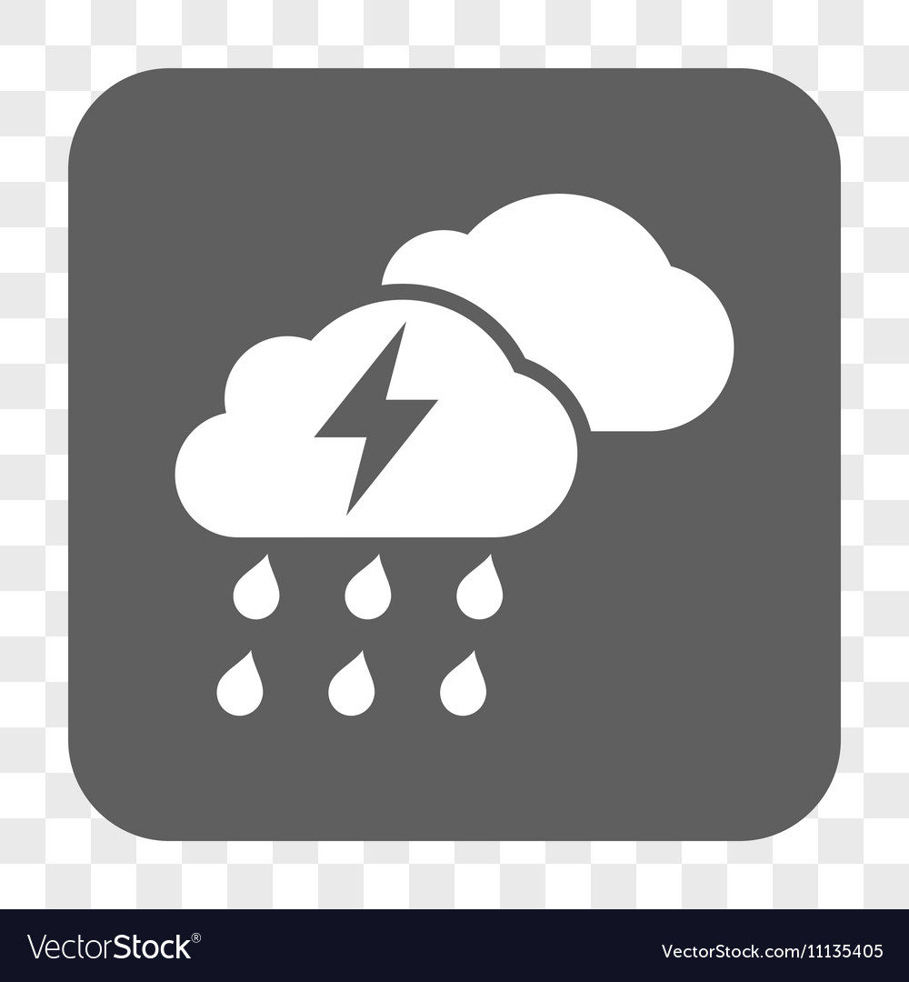 Thunderstorm clouds rounded square button