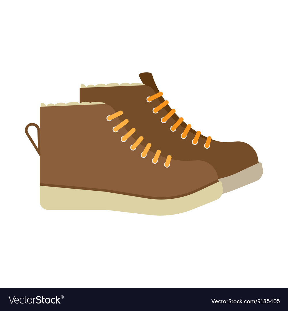 Winter boots flat icon Royalty Free Vector Image