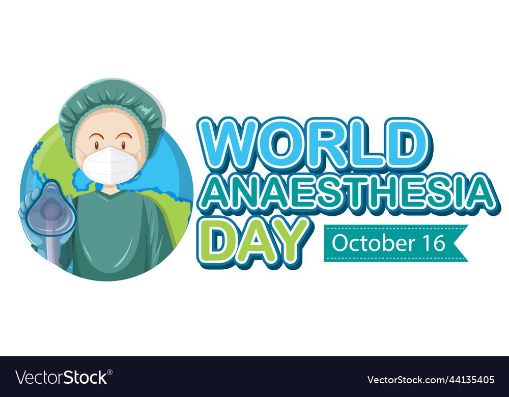 World anaesthesia day logo concept