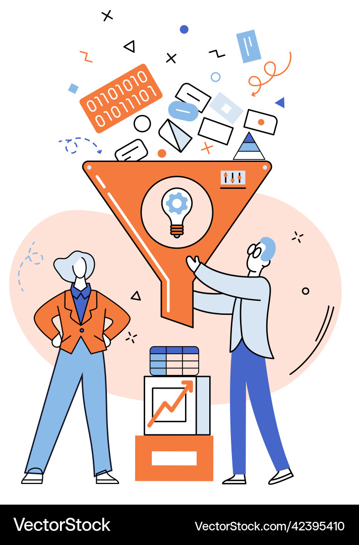 Business intelligence data analysis obtaining Vector Image