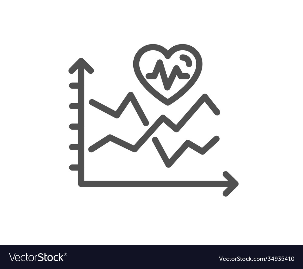 Cardio training chart line icon fat burning