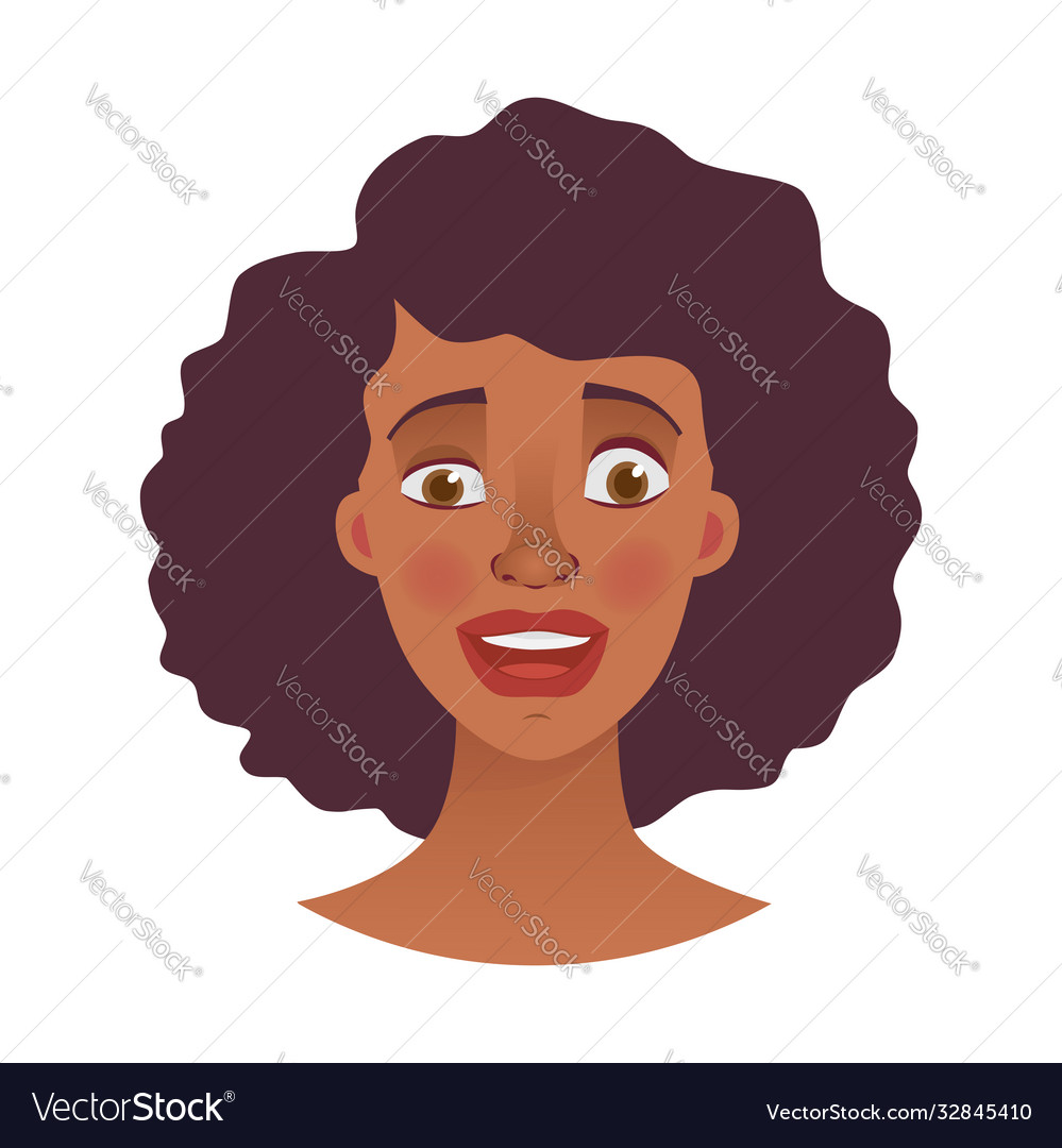 Face african woman Royalty Free Vector Image - VectorStock