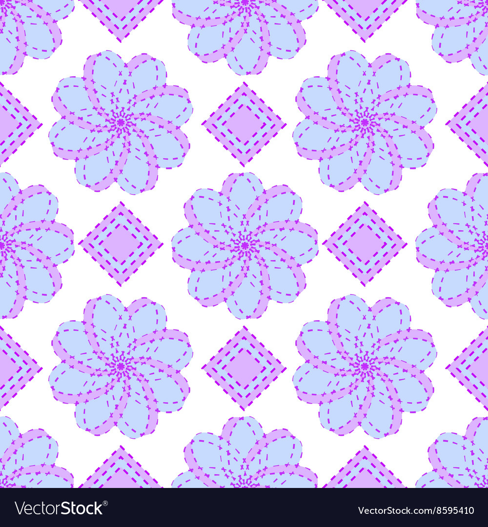 Geometric blue floral pattern