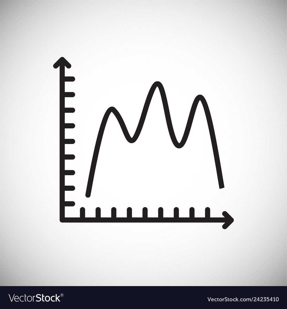 Graph line icon on background for graphic and web vector image Graph line icon on background for graphic and web