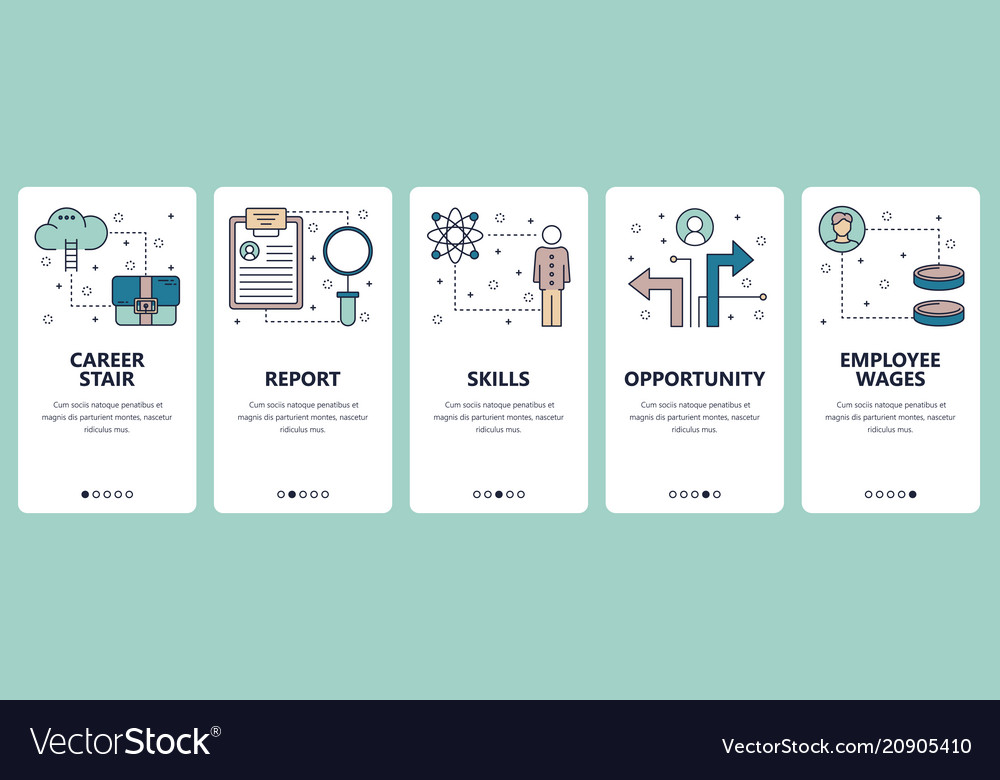 Line art web and mobile app template set