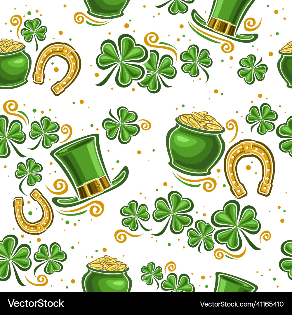 Patricks day seamless pattern Royalty Free Vector Image