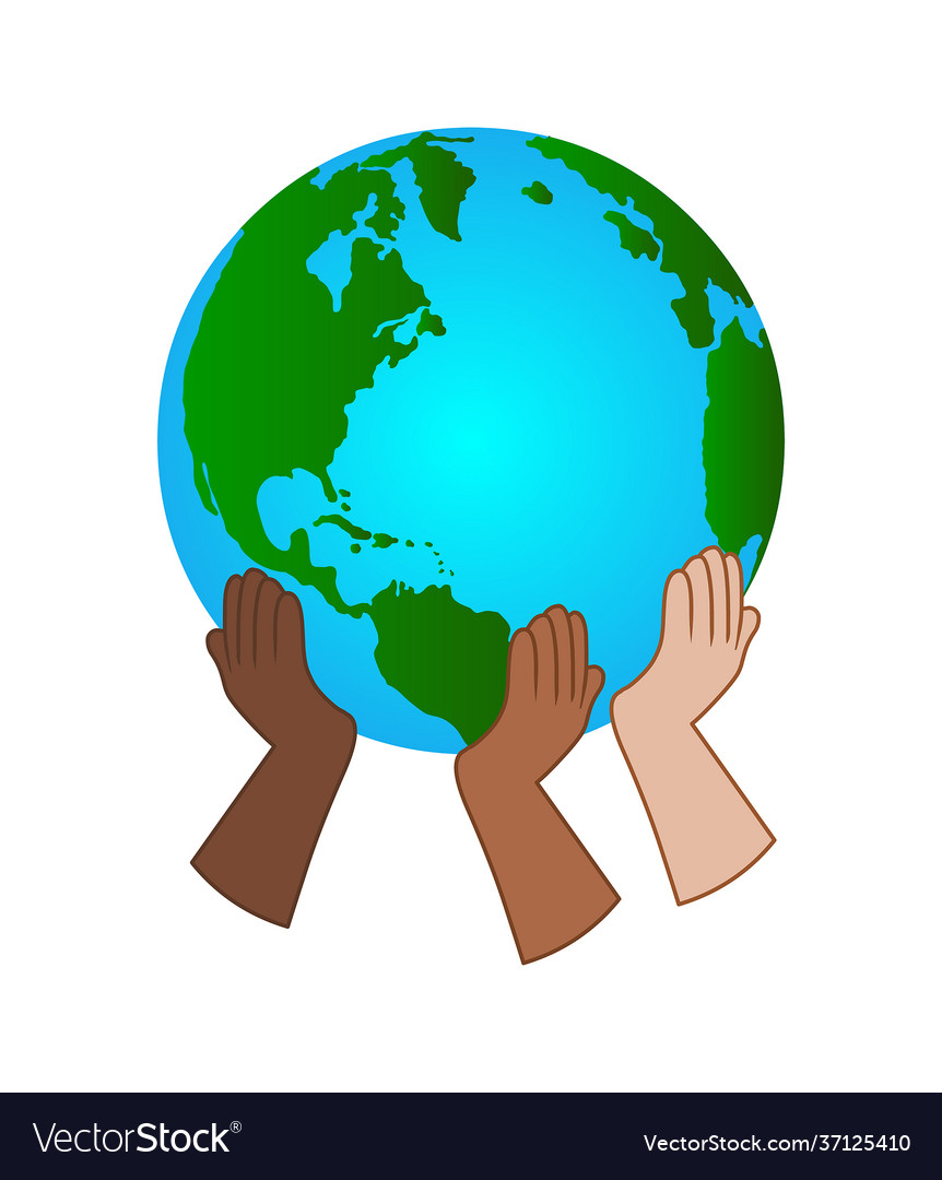 Save earth hand holding Royalty Free Vector Image