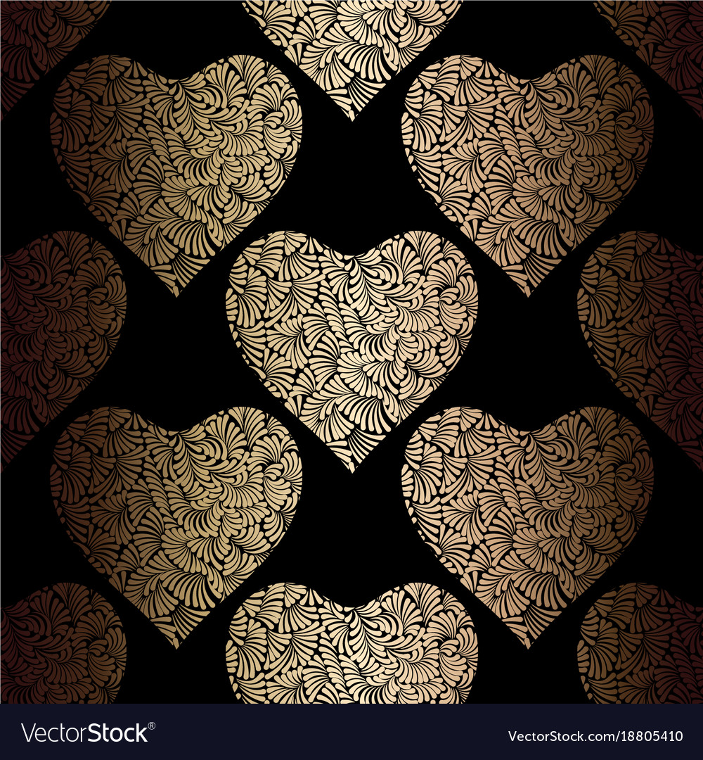 Seamless pattern with hearts