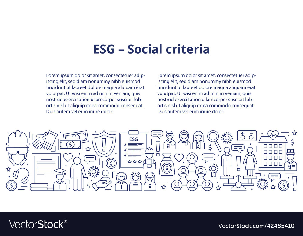 Set icons esg social concept