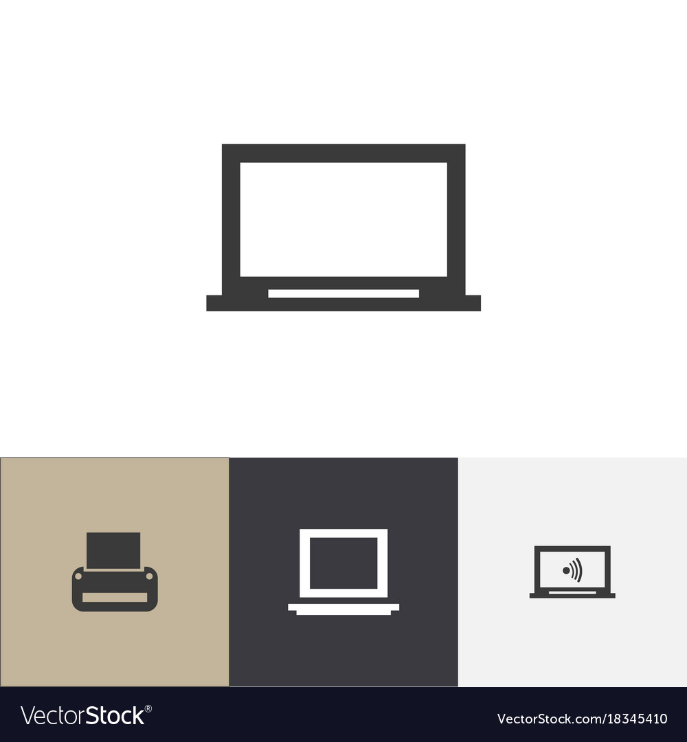 Set of 4 editable notebook icons includes symbols