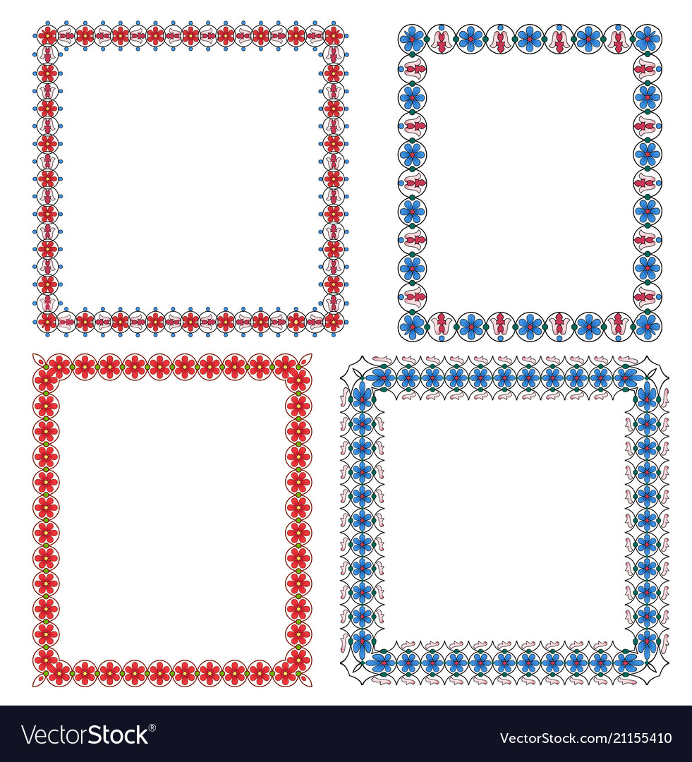 Set of multi-colored frames