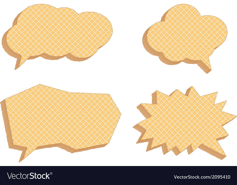 Speech bubbles consisting of waffles Royalty Free Vector