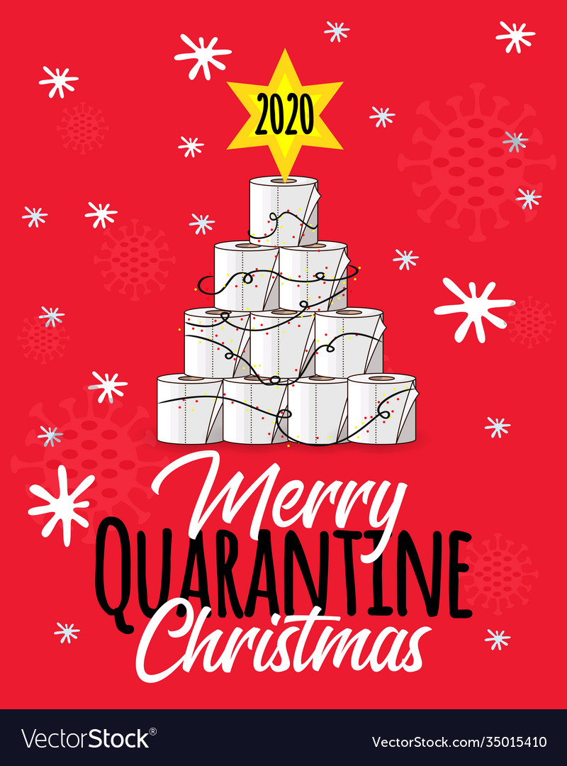 Toilet roll pyramid postcard merry quarantine vector image Toilet roll pyramid postcard merry quarantine