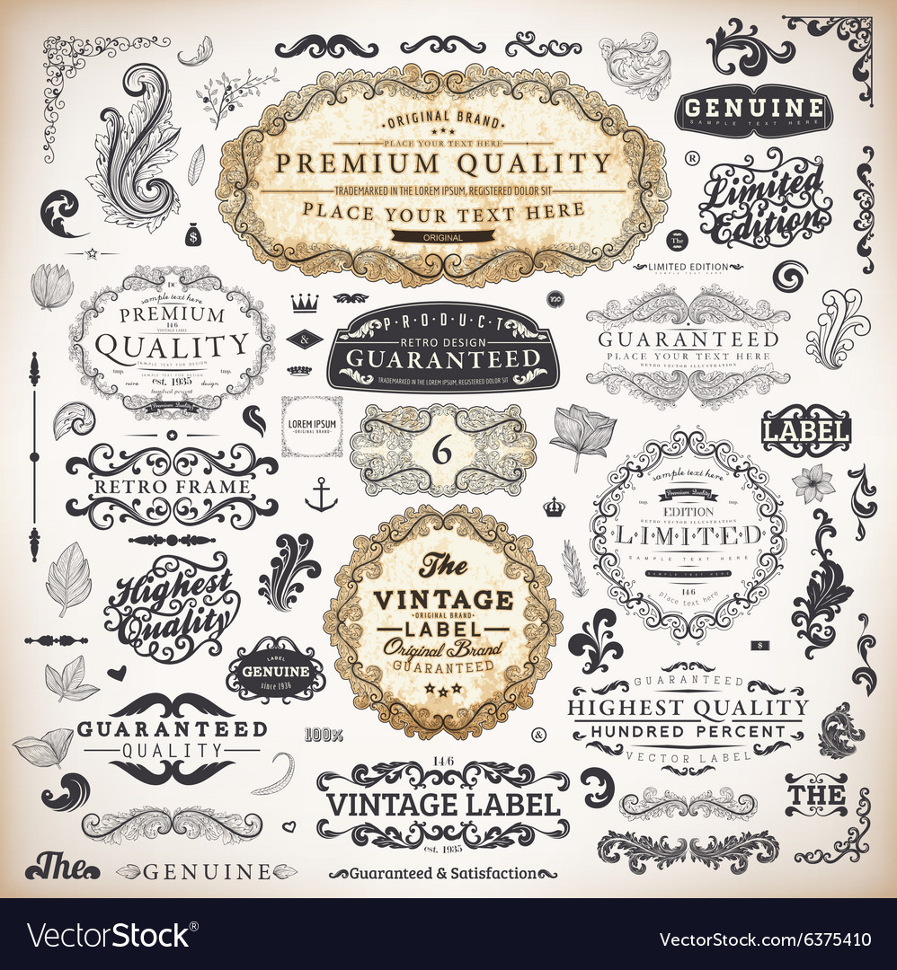 Vintage label set Royalty Free Vector Image - VectorStock