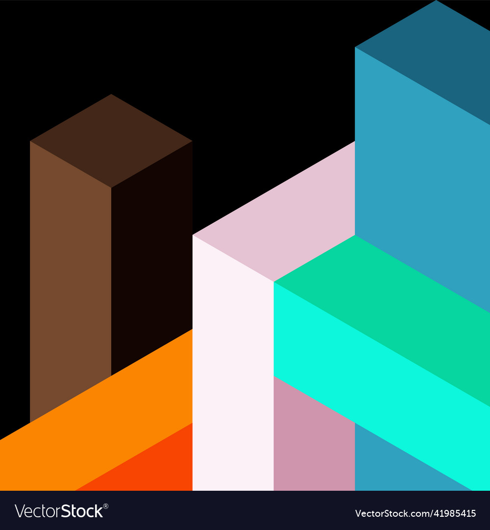 Abstract background 3d cubes cubic elements vector image Abstract background 3d cubes cubic elements