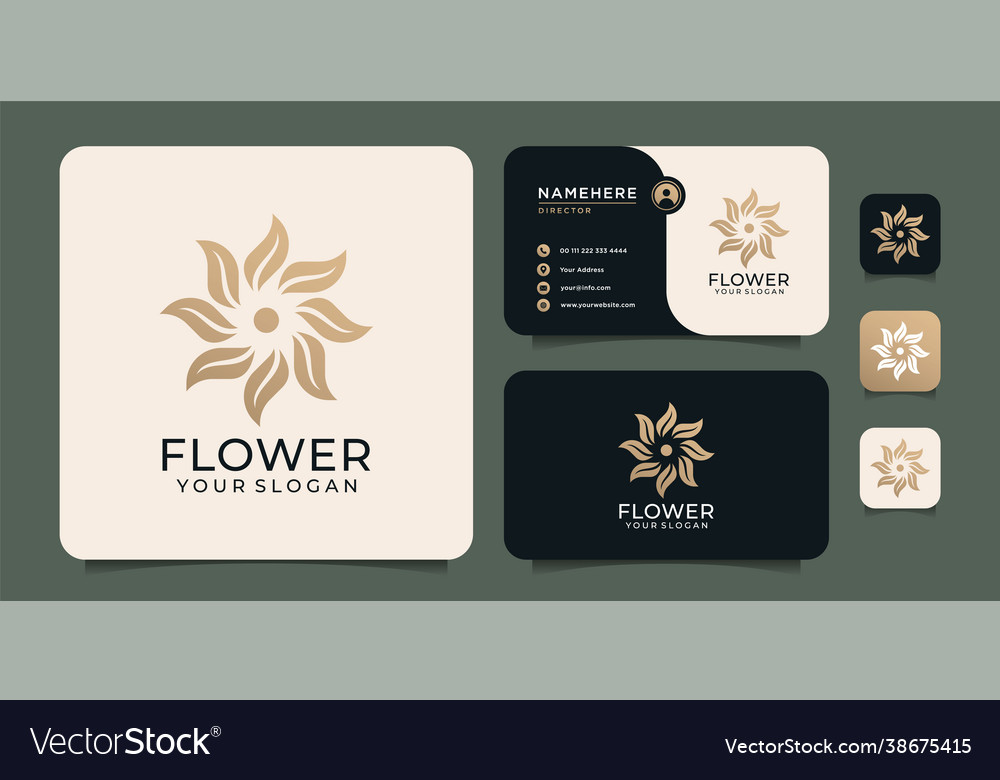 Beauty salon leaf flower plant organic logo