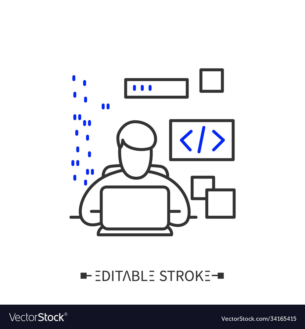 Coding line icon editable vector image Coding line icon editable