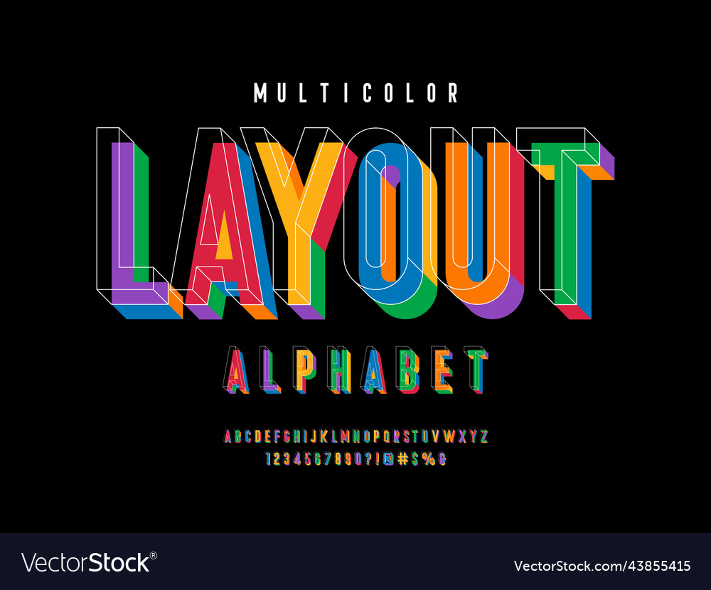 Colorful font Royalty Free Vector Image - VectorStock