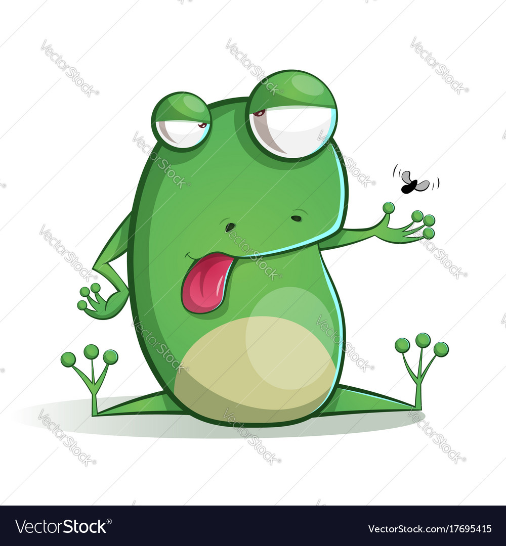 cute funny frog cartoon