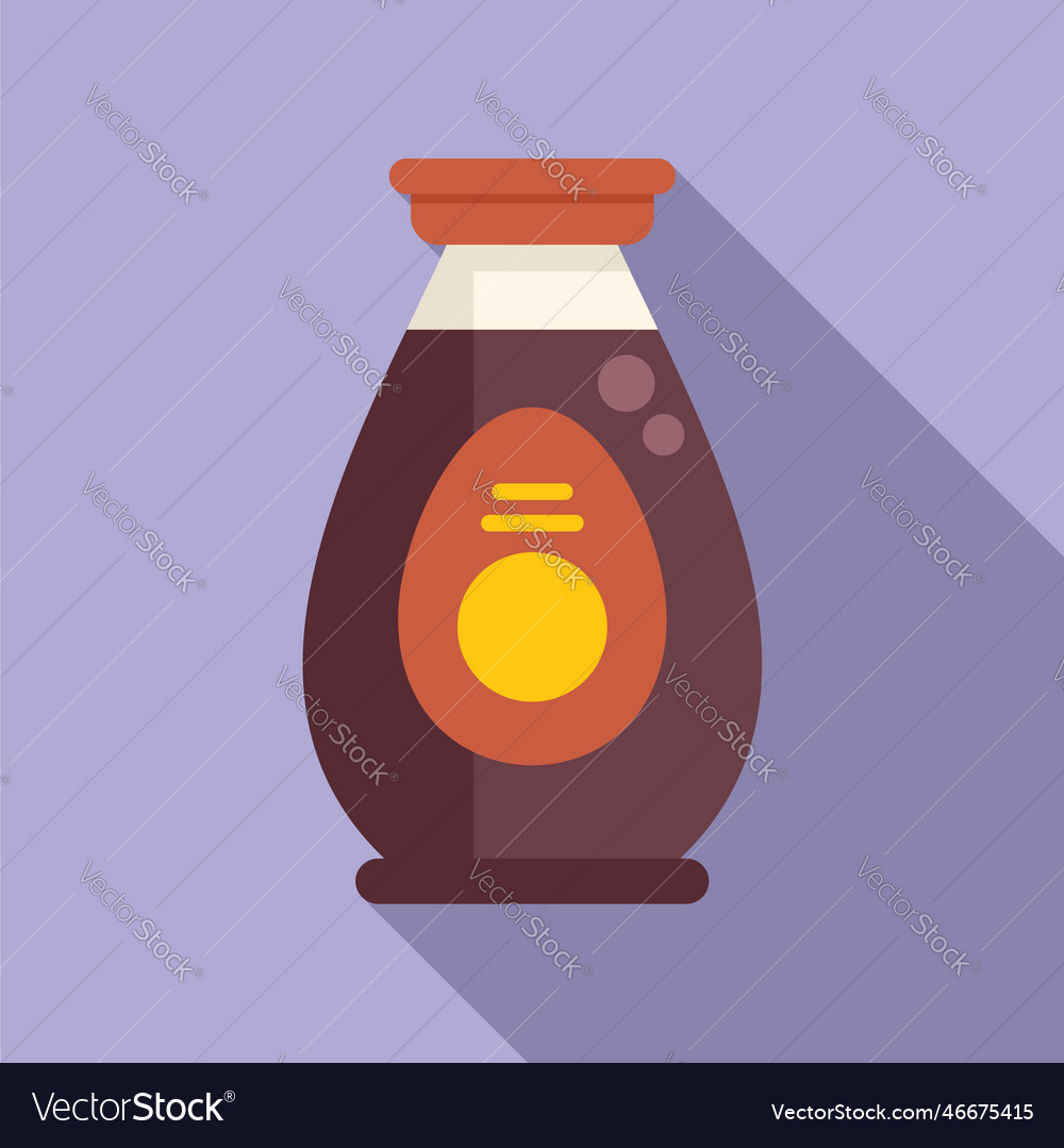 Fish soy sauce icon flat japanese food Royalty Free Vector