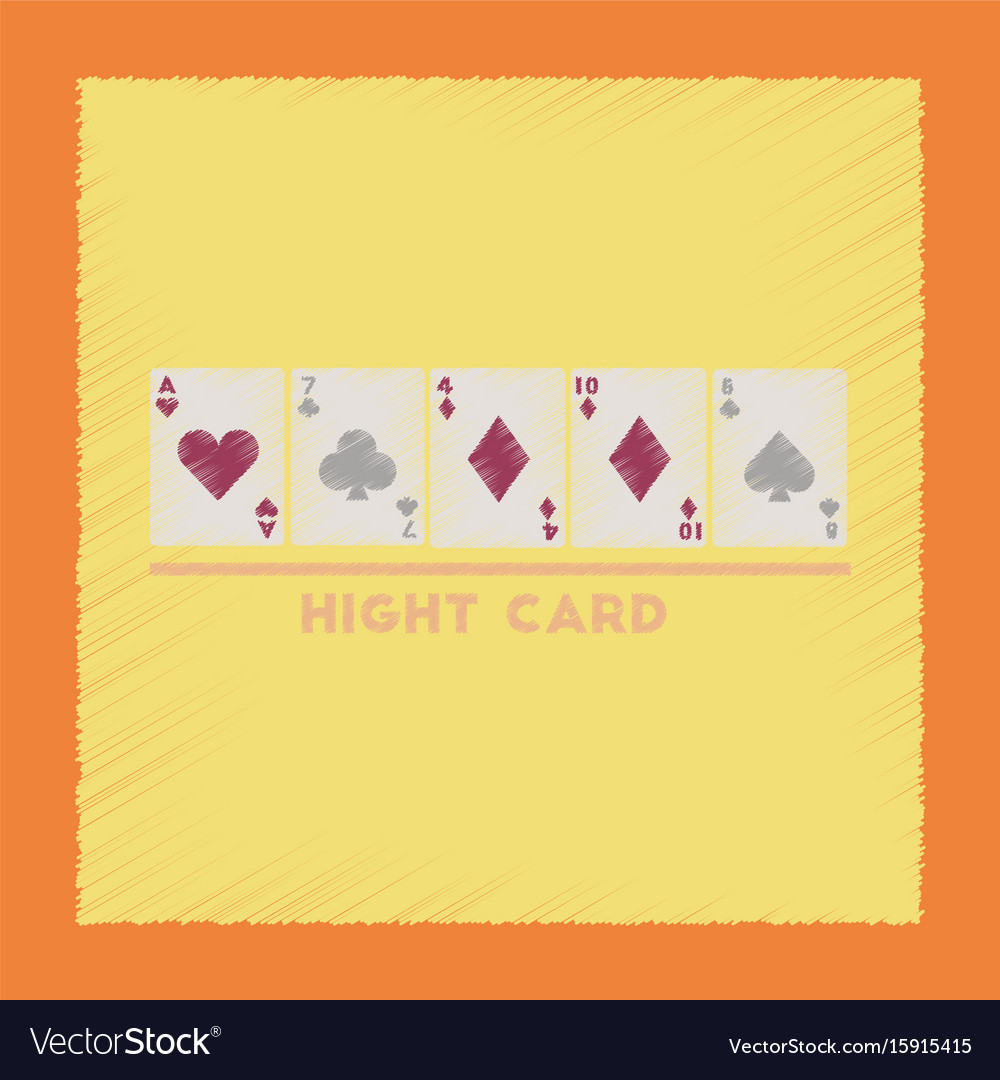 Flat shading style icon high card