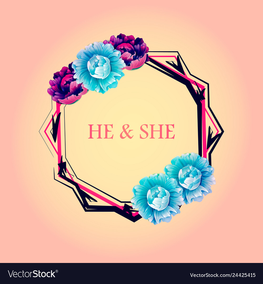 Hand drawn frame floral wreath with leaves Vector Image